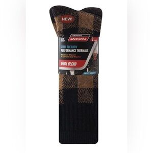 Dickies Mens Size 6-12 Wool Buffalo Plaid Crew Socks, 3-Pack